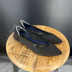 Rothy's The Point In Black/White Pointed Toe  Size 6.5